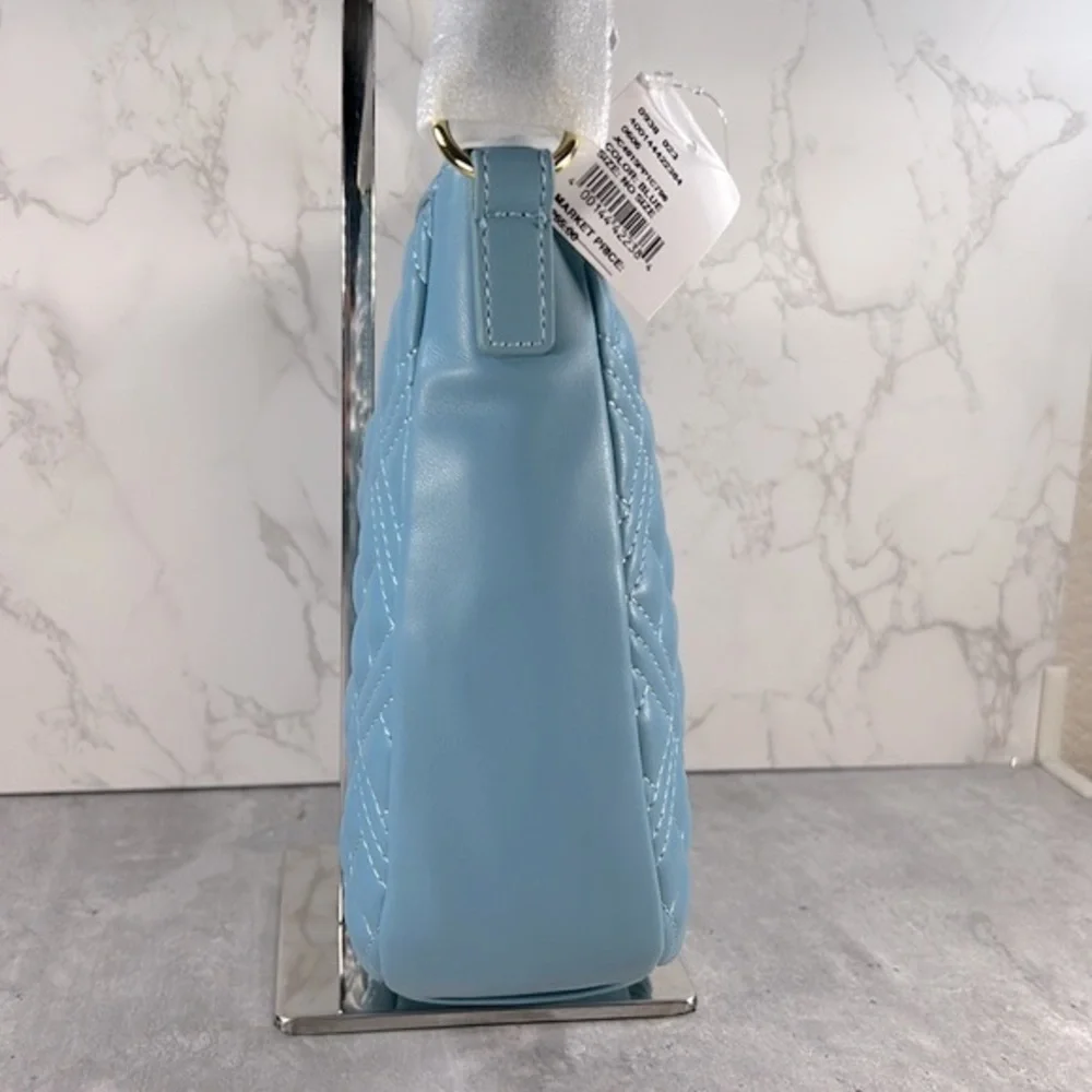 Love Moschino Quilted Logo Hobo Bag Blue